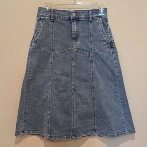 Jessica Simpson Horizon Paneled Midi Denim Skirt